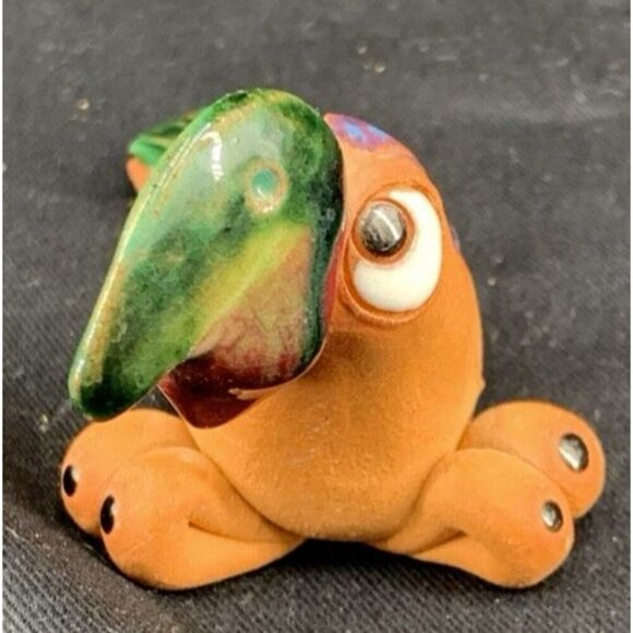 Parrot Bird Terracotta Sculpture Figurine 4.5" Costa Rica Hand Crafted - Picture 2 of 8